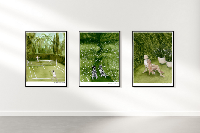 Dogs in the Flower Field
