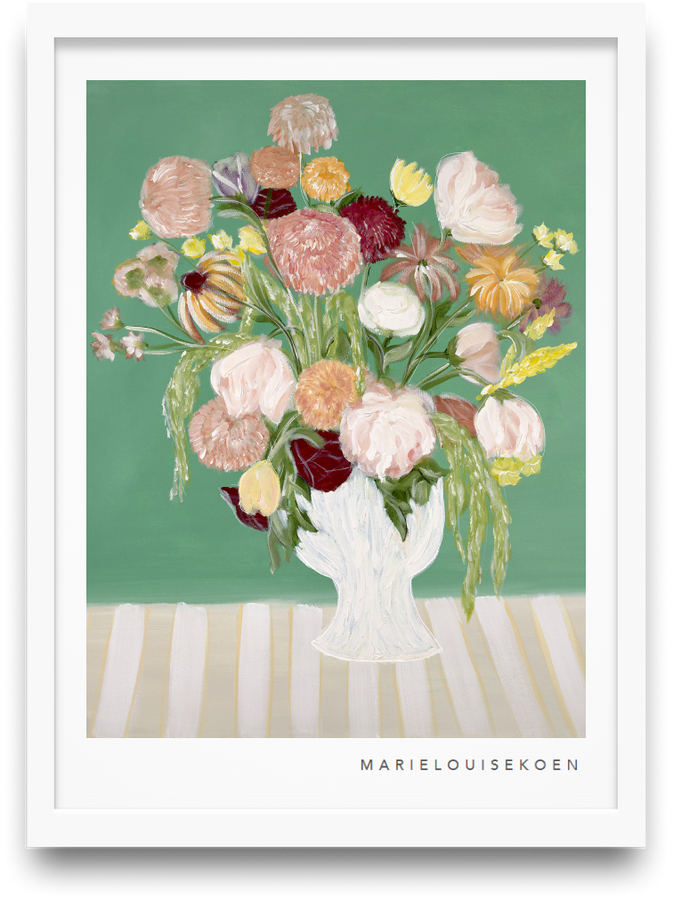 Flowers in a green room
